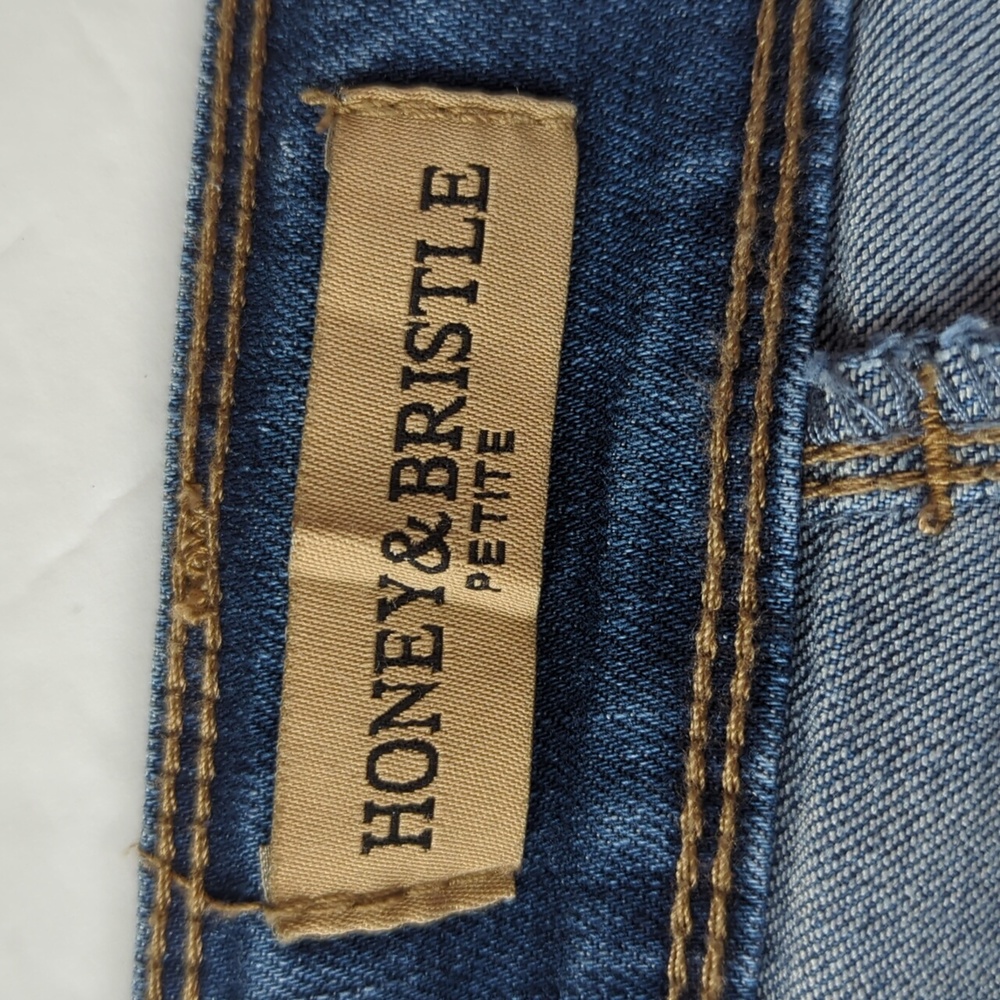 Honey & Bristle Distressed Frayed Hem Capri Jeans 10P Blue - Picture 2 of 15